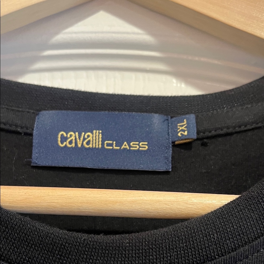 Cavalli Class Black Tee with tiger Bold Graphic XXL - Picture 3 of 6